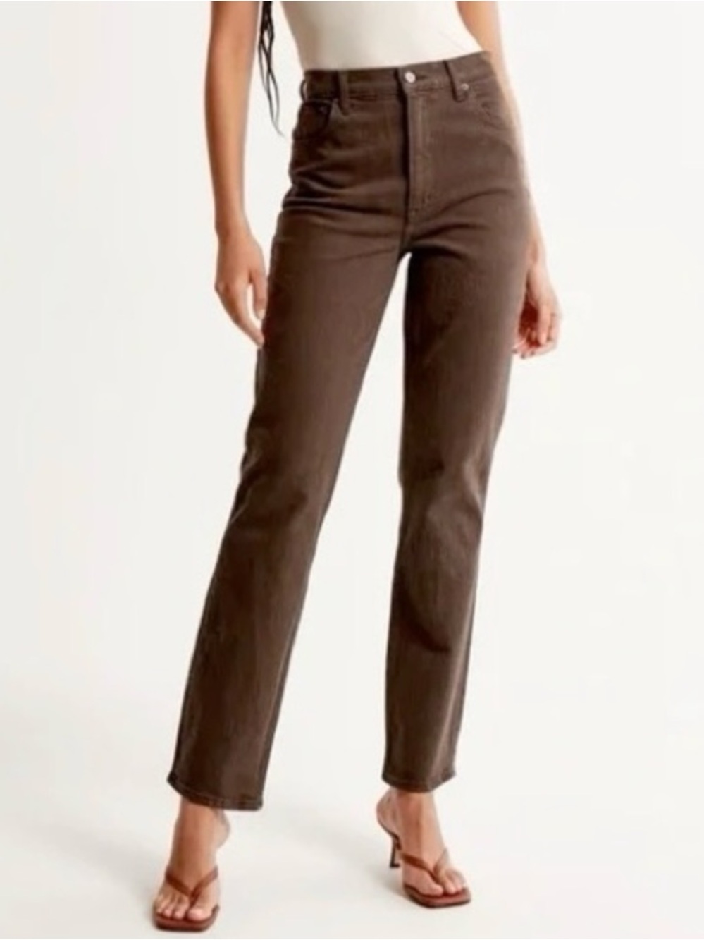 Abercrombie & Fitch Brown Corduroy Straight-Leg Pants